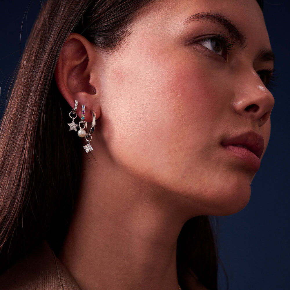 Lati Quattro Silver Pendant w. Zirconia