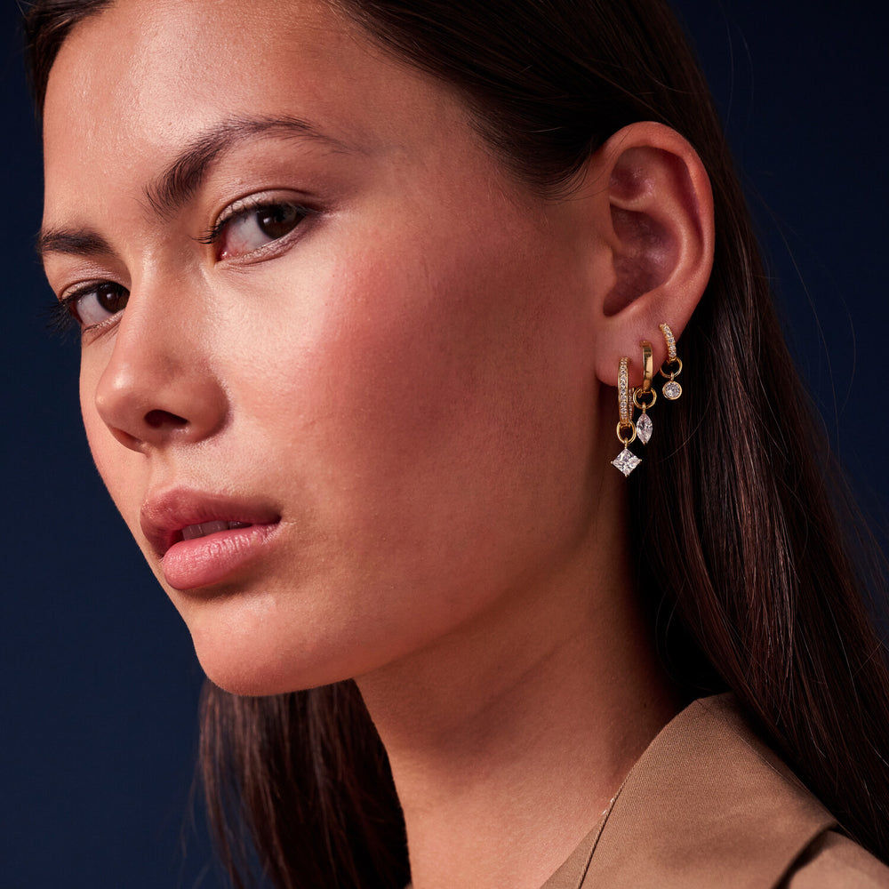 Occhio 18K Gold Plated Pendant w. Zirconia