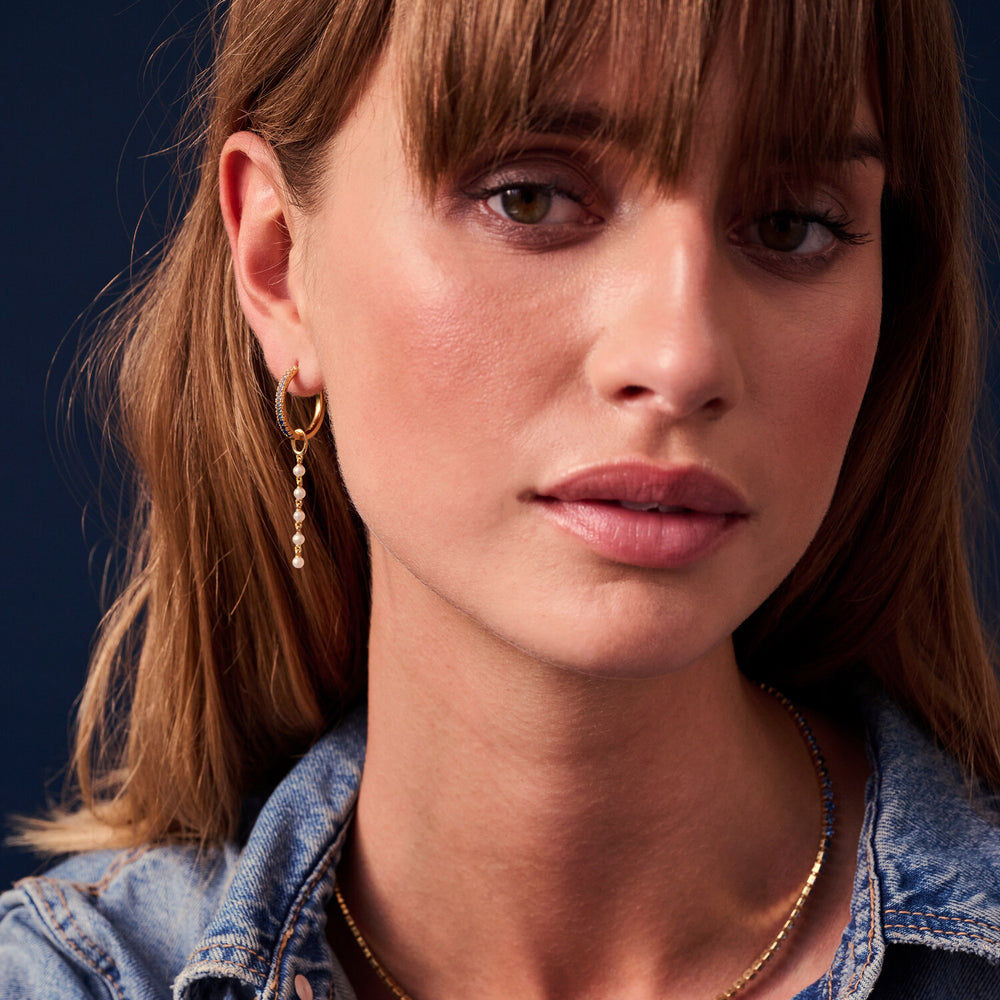 Perla Cinque 18K Gold Plated Pendant w. Zirconia