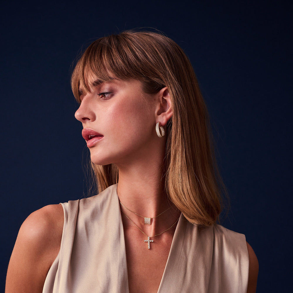 Felline Concavo 18K vergoldete Ohrringe m. Zirkon