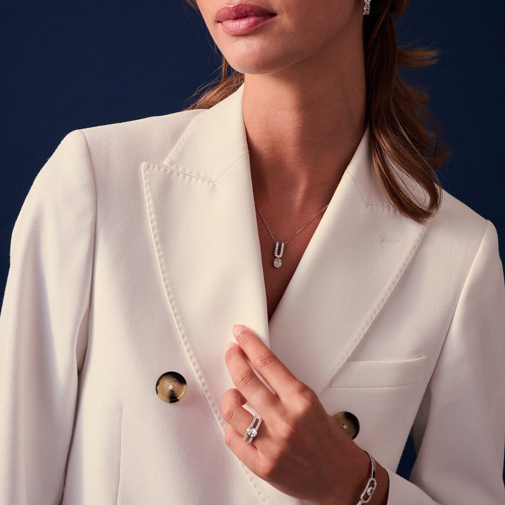 Ellisse Carezza Uno Sølv Halskæde m. Zirkoner