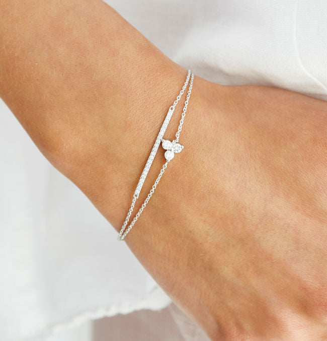 Rock Classic Armband aus 18K Weißgold vergoldet I Diamanten