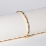 Ellisse 18K Gold Plated Bangle w. Colored Zirconias