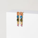 Ellisse Lungo Cinque 18K Gold Plated Earrings w. Colored Zirconias