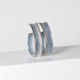 Felline Concavo Silver Earrings w. Blue Zirconias