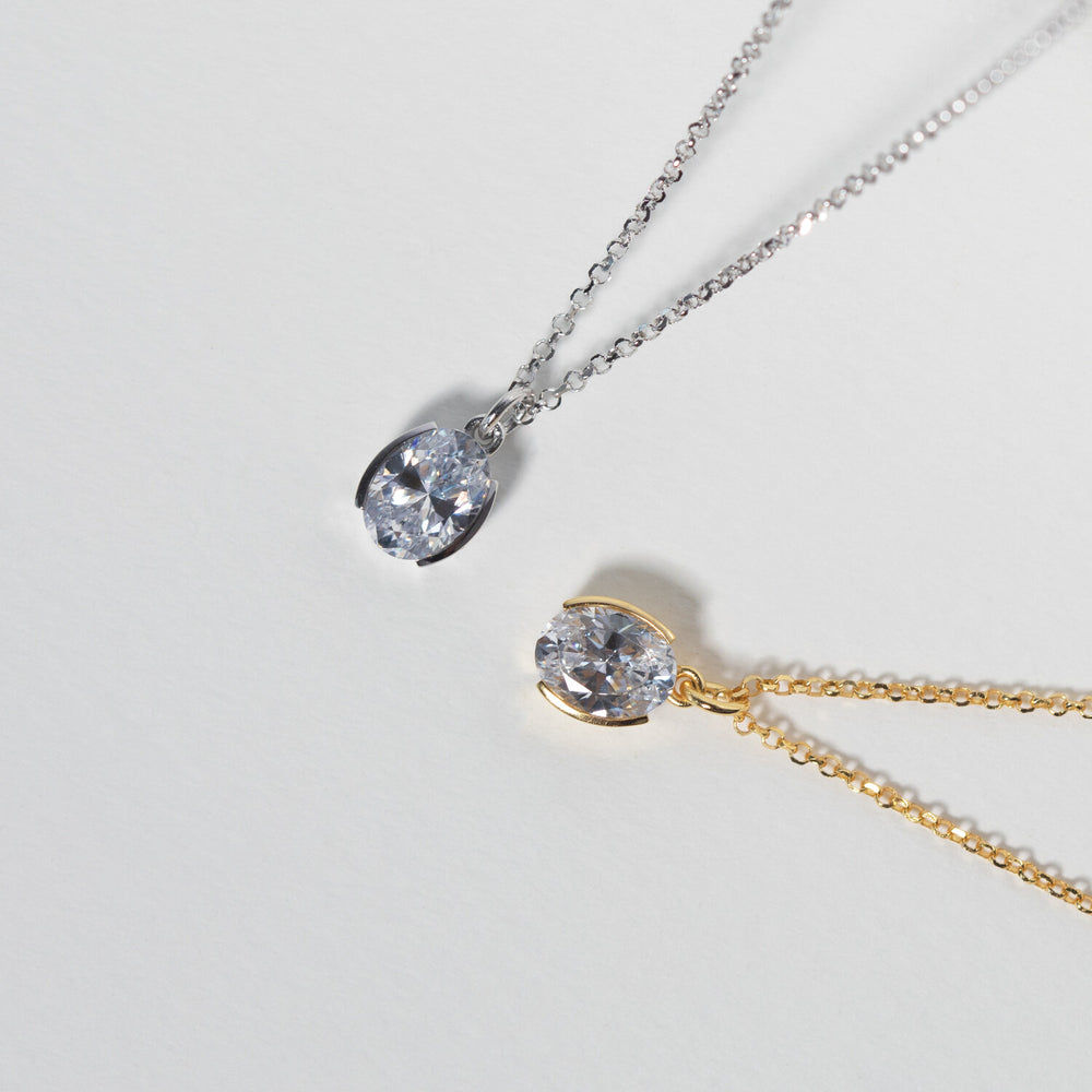 Ellisse Carezza Sølv Halskæde m. Zirkon