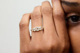 Five Stone 14k or 18k Whitegold Ring w. Lab-Grown Diamonds
