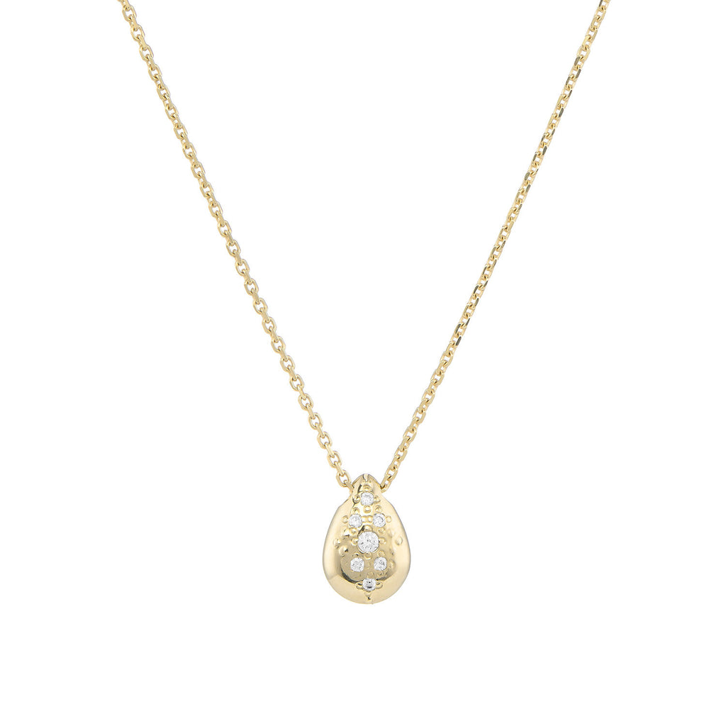 Dala Diamant Scatter 9k Guld Halskæde m. Diamanter