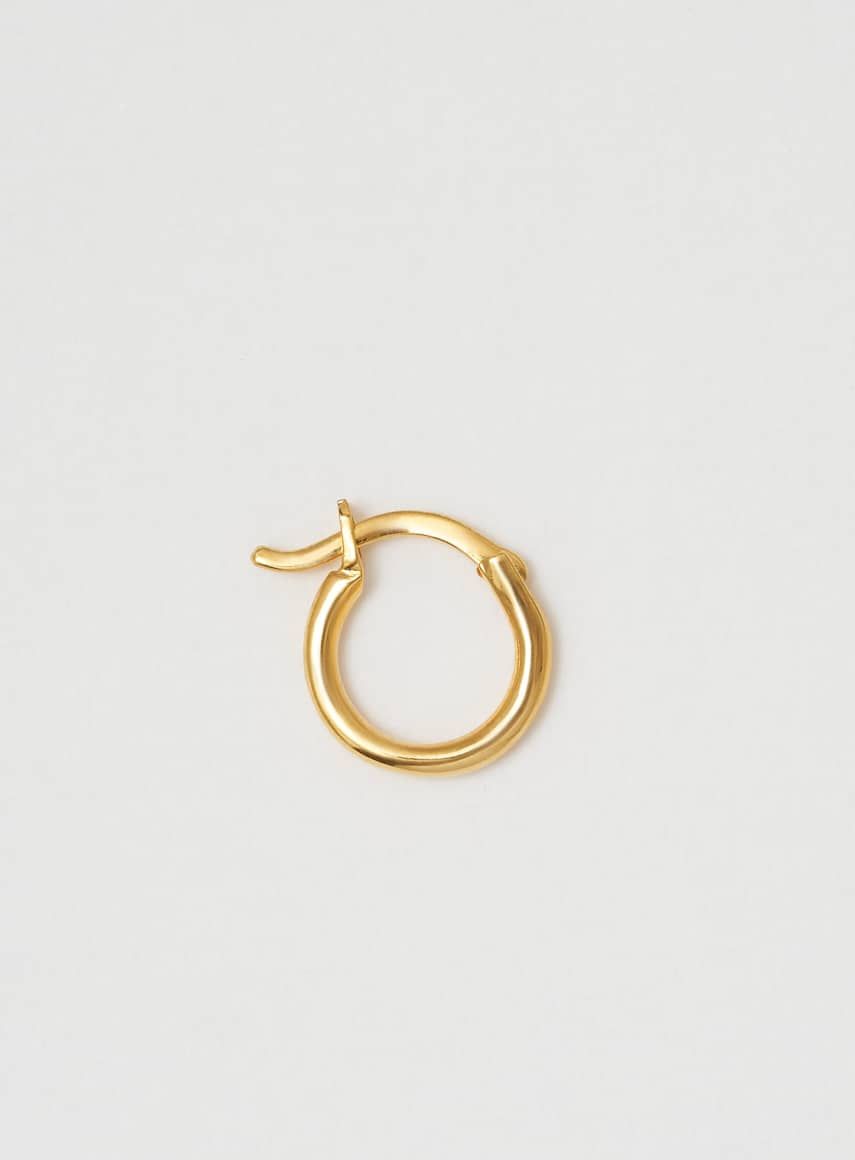 Wire Shiny 14K Gold Plated 10 mm Hoop