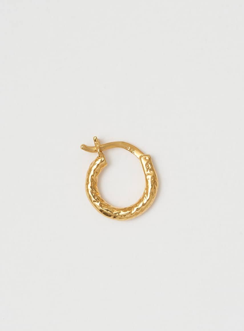 Wire Structured 14K Gold Plated 10 mm Hoop