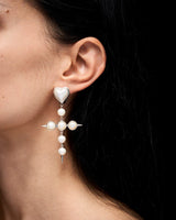 Empress Silver Earring w. Freshwater Pearls & Mabe Pearl