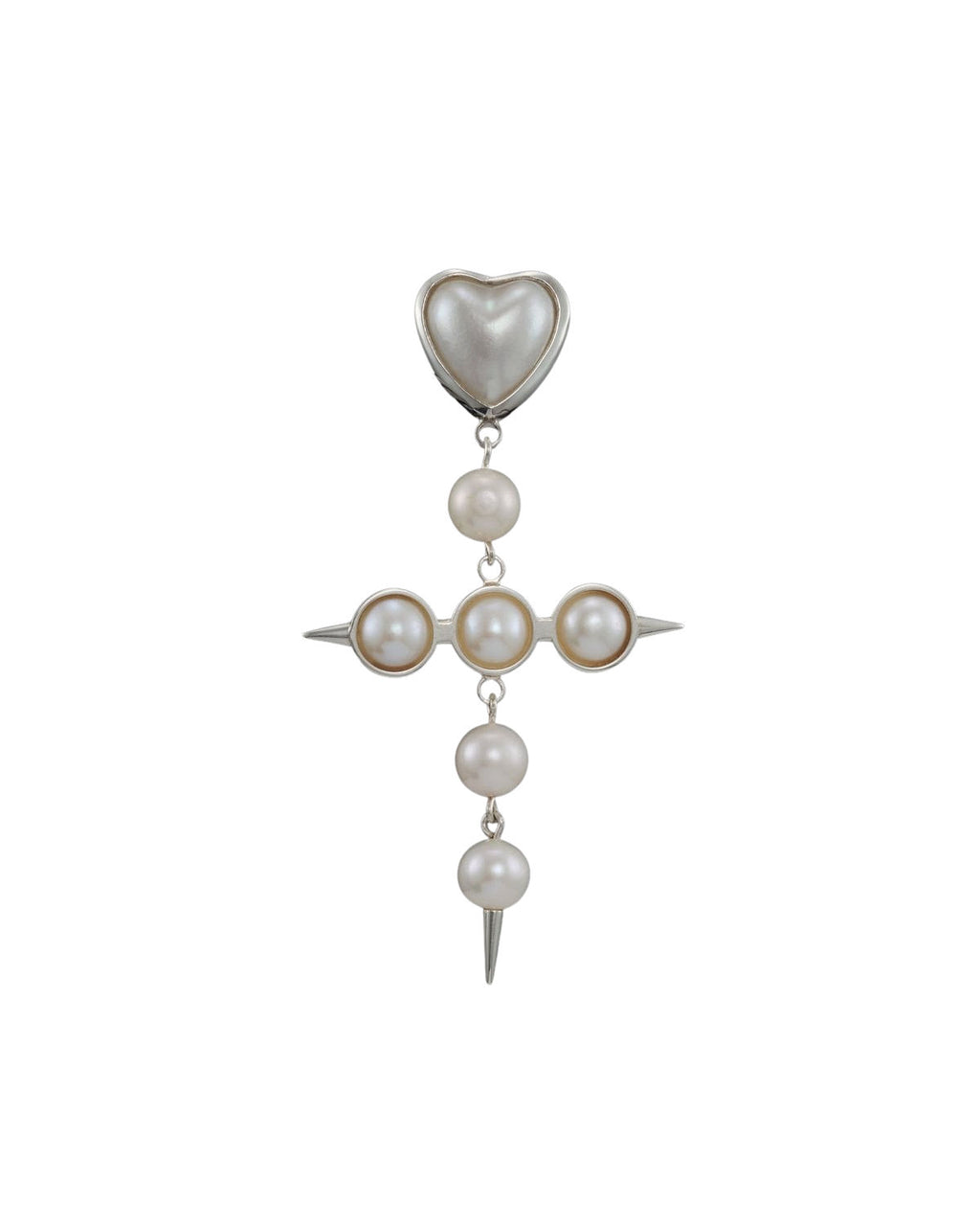 Empress Silver Earring w. Freshwater Pearls & Mabe Pearl