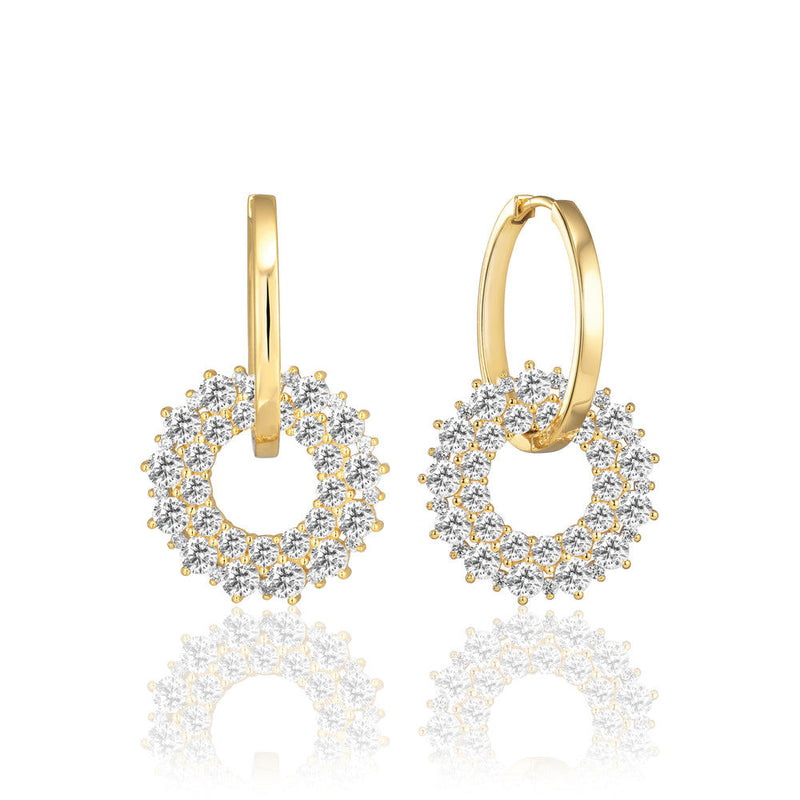 Livigno Due 18K Gold Plated Earrings w. Zirconias