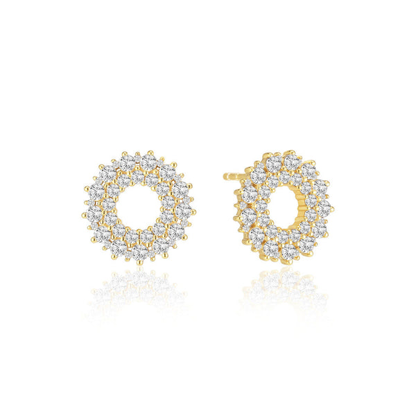 Livigno 18K Gold Plated Earrings w. Zirconias