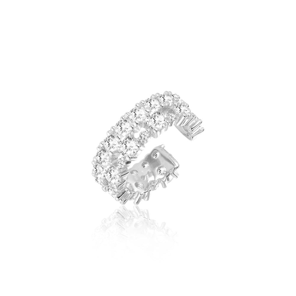 Livigno Silver Ear Cuff w. Zirconias
