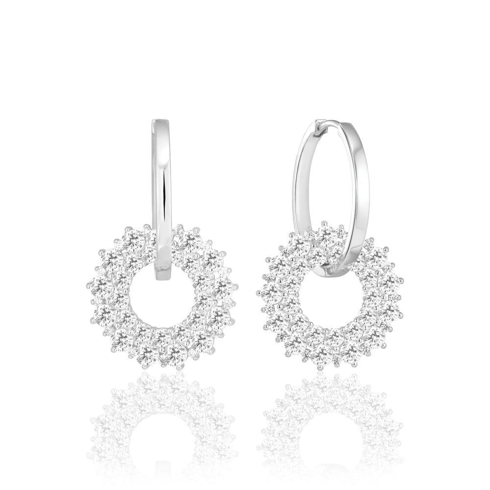 Livigno Due Silver Earrings w. Zirconias