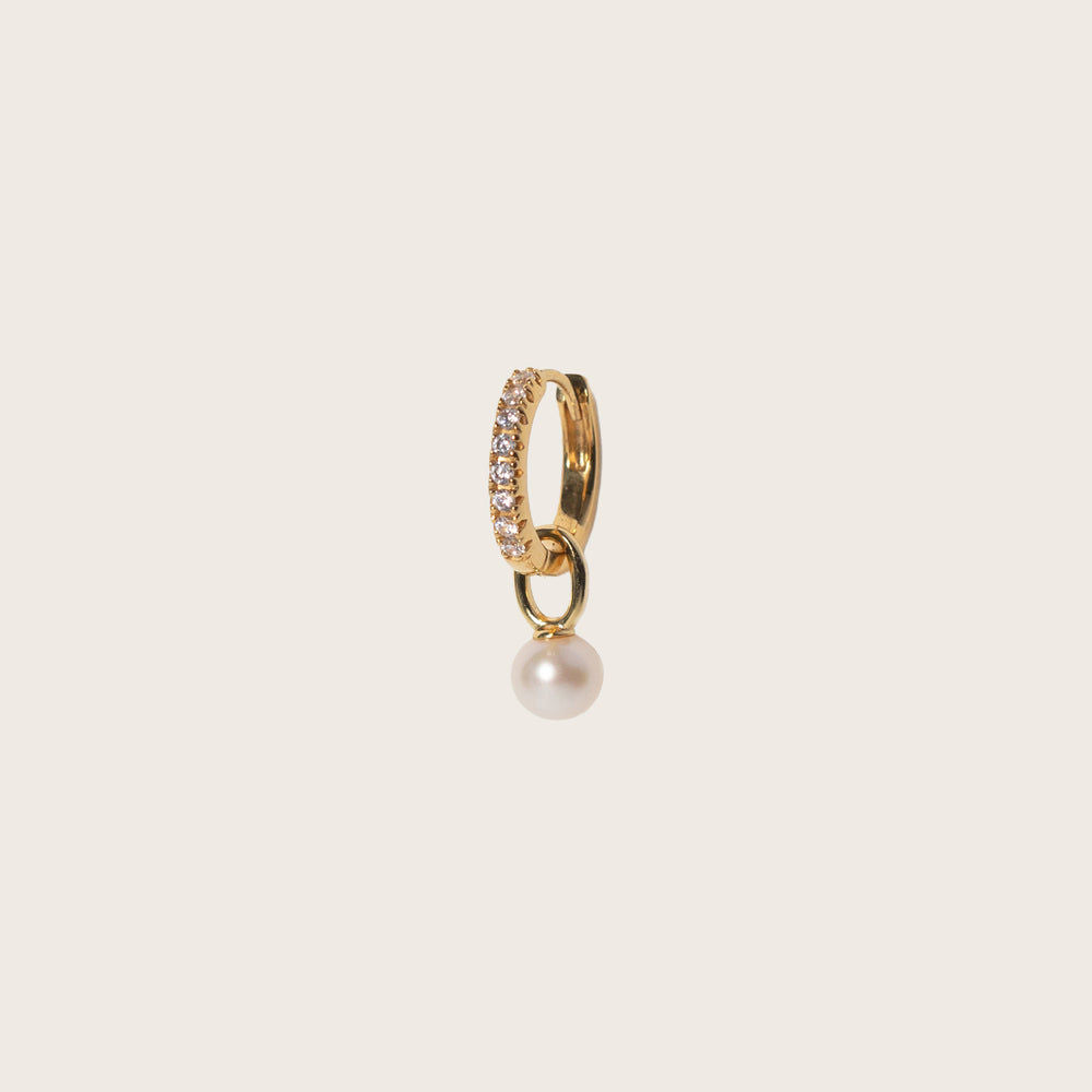 Perla Uno 18K Gold Plated Pendant w. Zirconia