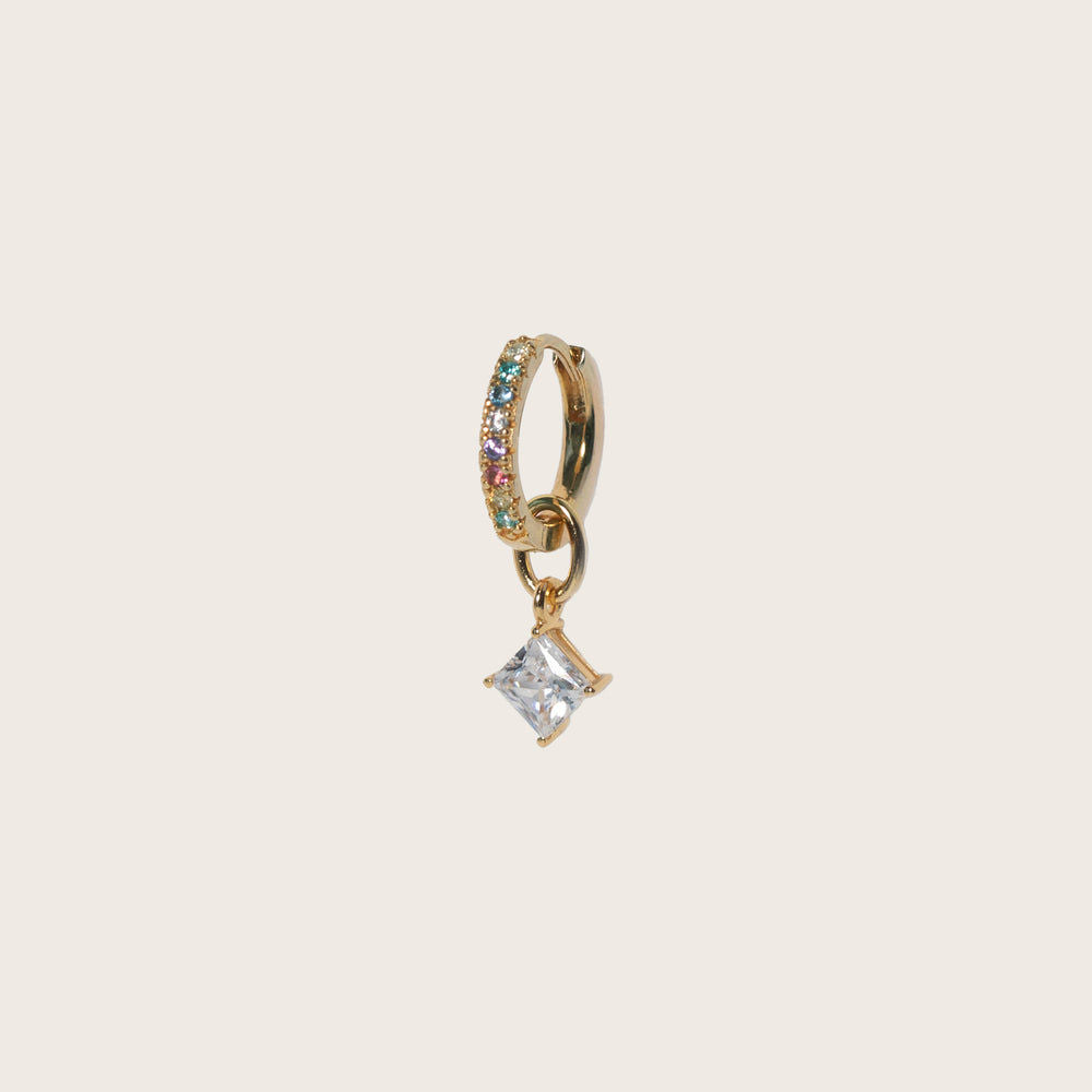 Lati Quattro 18K Gold Plated Pendant w. Zirconia
