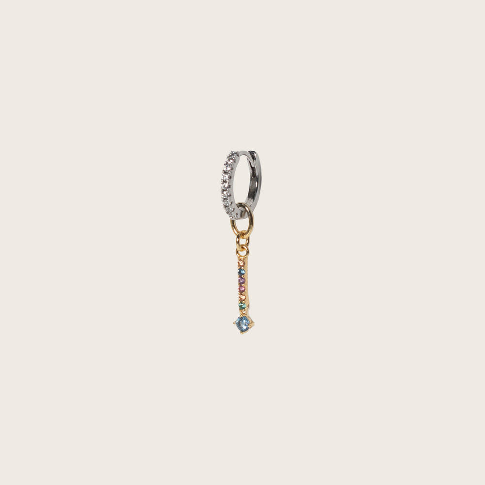 Circolo Lungo 18K goldplattierter Anhänger m. farbigem Zirkon