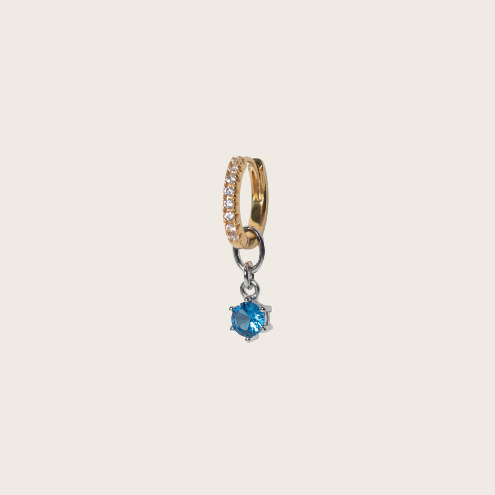 Circolo Uno 18K Gold Plated Pendant w. Blue Zirconias