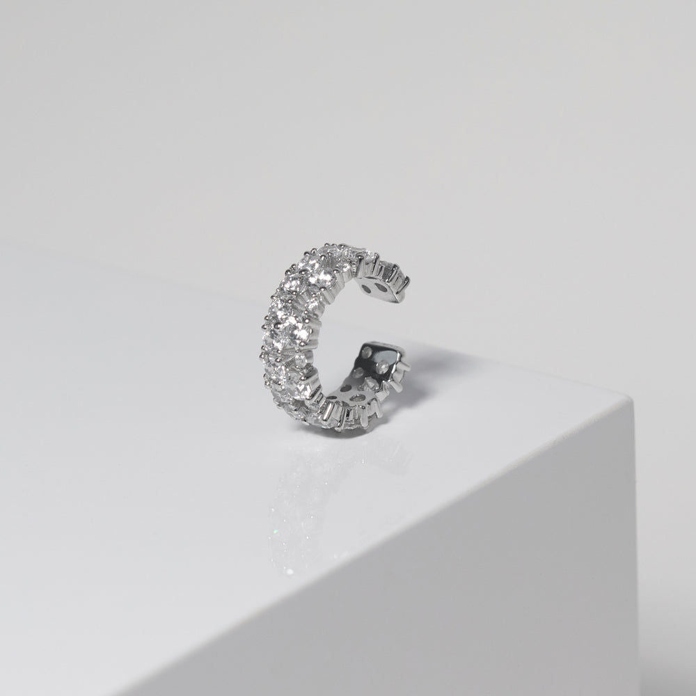 Livigno Silver Ear Cuff w. Zirconias