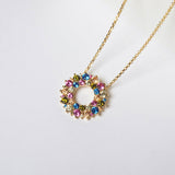 Livigno 18K Gold Plated Necklace w. Colored Zirconias