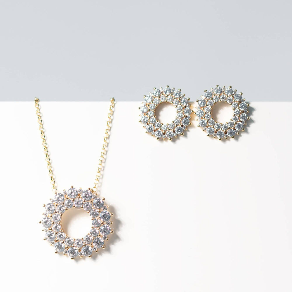 Livigno 18K Forgyldte Øreringe m. Zirkoner