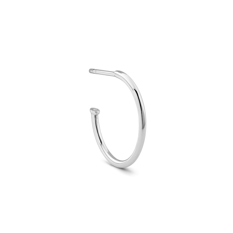 Rock Medium 18K Whitegold Hoop w. Diamond