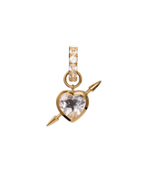 Rebel Love Gold Plated Earring w. Clear Quartz
