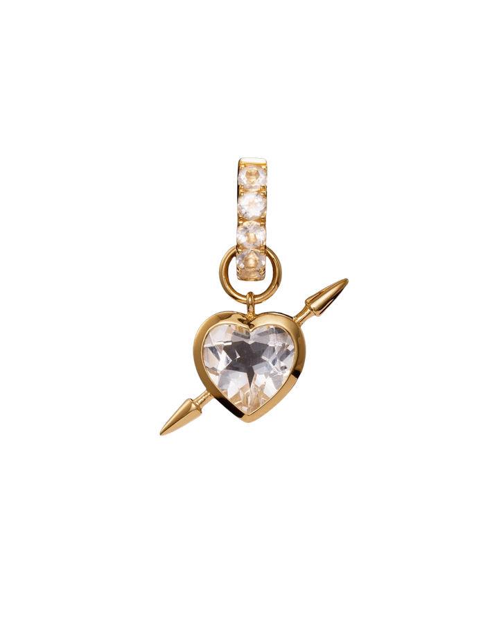 Rebel Love Gold Plated Earring w. Clear Quartz