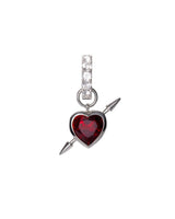 Rebel Love Silver Earring w. Clear Quartz & Red Garnet