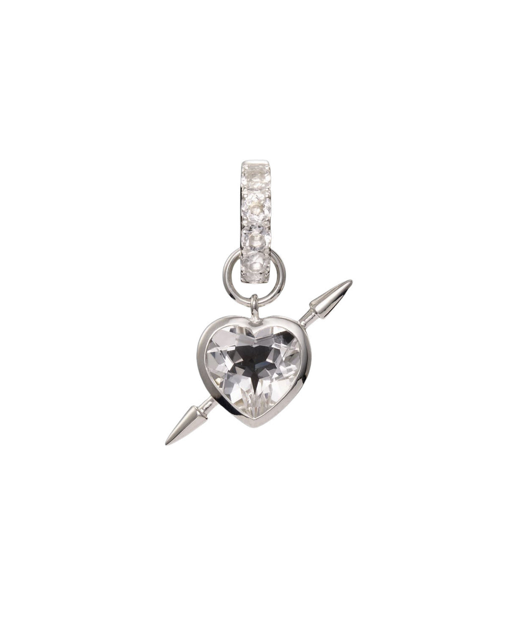 Rebel Love Silver Earring w. Clear Quartz