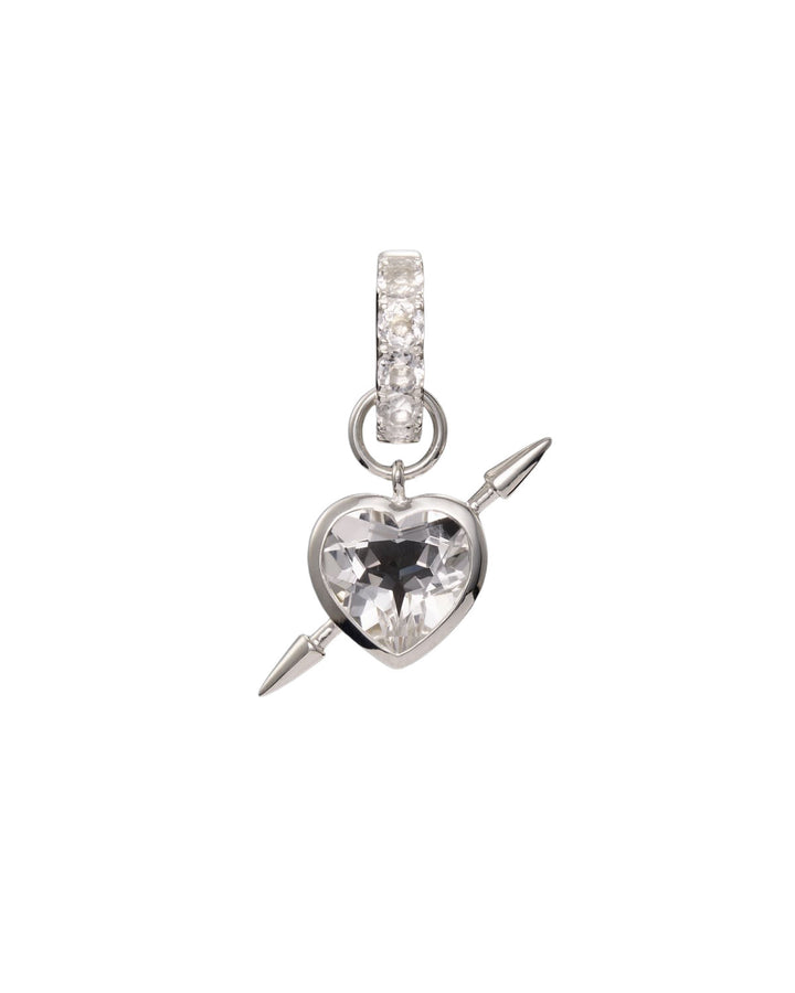 Rebel Love Silver Earring w. Clear Quartz