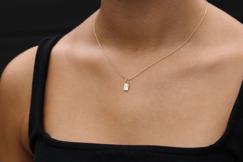 My Secret R 18K Gold Pendant w. Diamonds