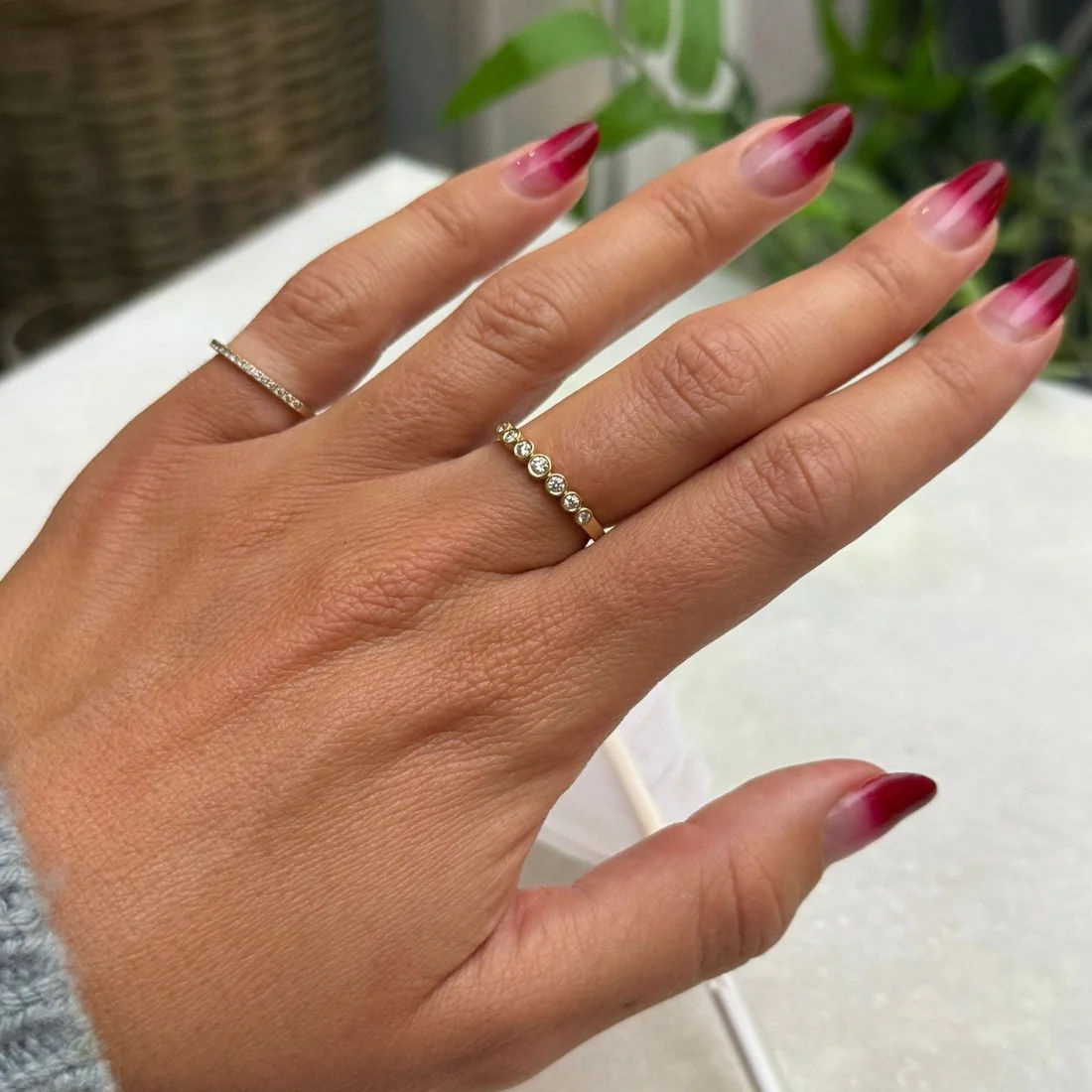 ASHA 14K Whitegold Ring w. Diamanten
