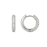 Classic Pavé 15 mm 18K Hvidguld Hoops m. Diamanter