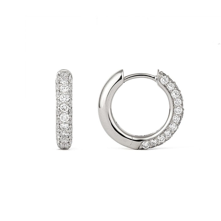 Classic Pavé 15 mm 18K Whitegold Hoops w. Diamonds