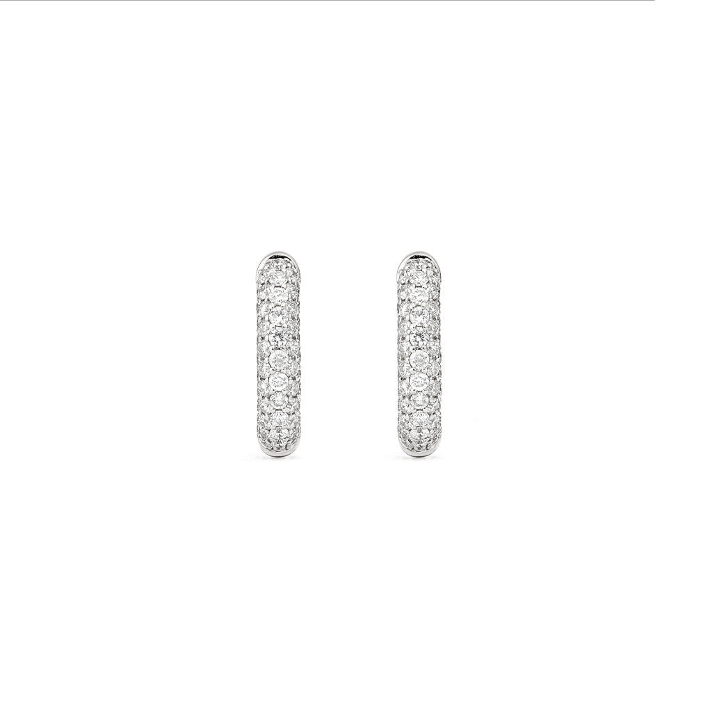 Absolute Small (Tight) 18K Whitegold Hoops w. Diamonds