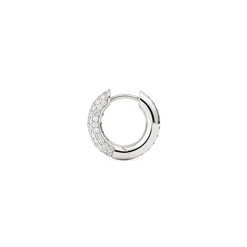Absolute Small (Tight) 18K Whitegold Hoops w. Diamonds