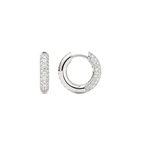 Absolute Small (Tight) 18K Whitegold Hoops w. Diamonds