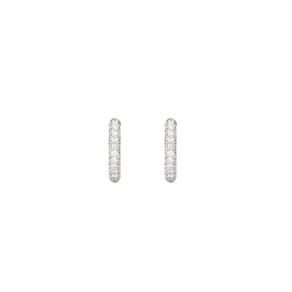Absolute Mini (Slim) 18K Whitegold Hoops w. Diamonds