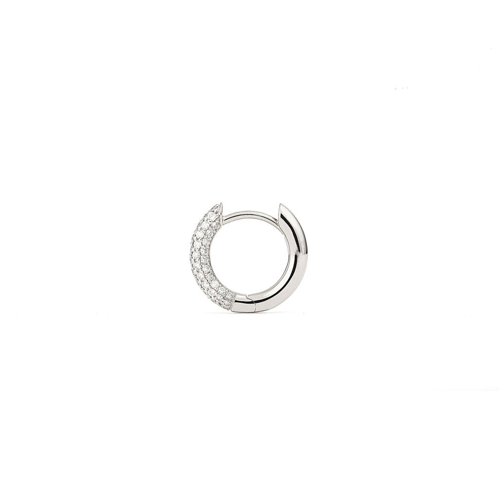 Absolute Mini (Slim) 18K Whitegold Hoops w. Diamonds