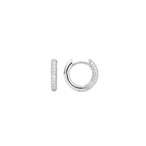 Absolute Mini (schlank) 18K Whitegold Hoops w. Diamanten