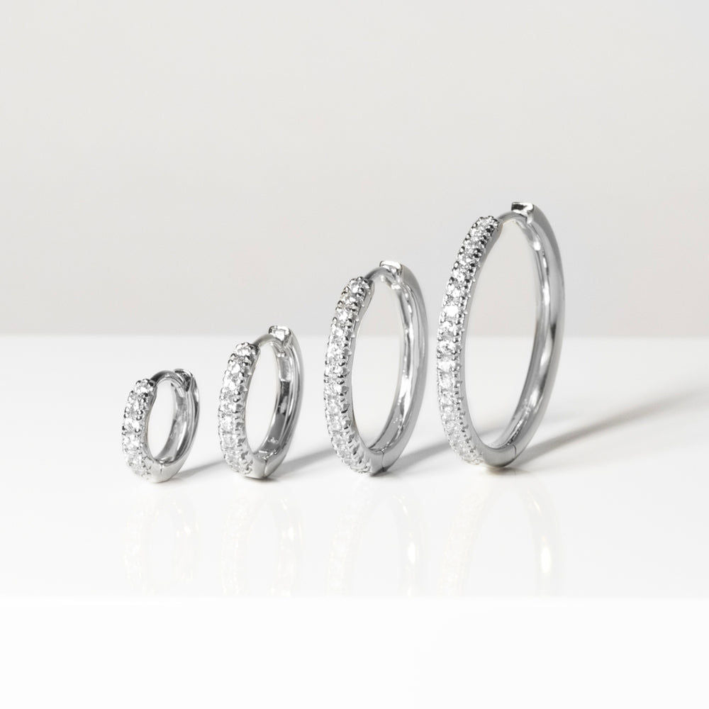 Ellera Medio Blue Silver Hoops w. Zirkonia