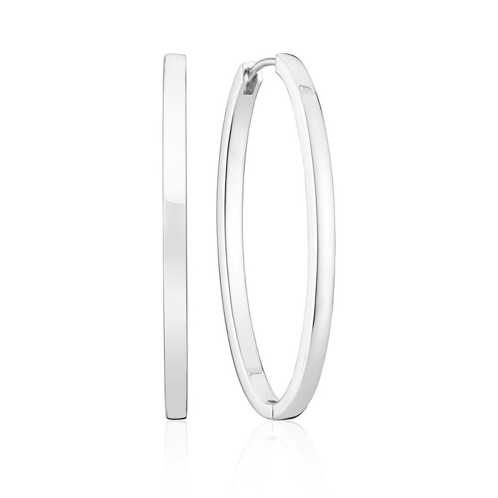 Ellisse Pianura Medio Silver Hoops