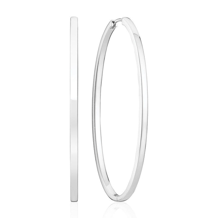 Ellisse Pianura Grande Silver Hoops