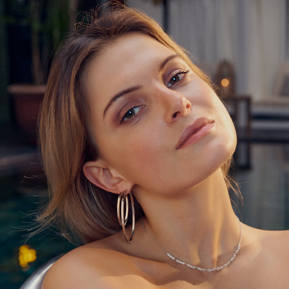 Ellisse Pianura Medio Silver Hoops