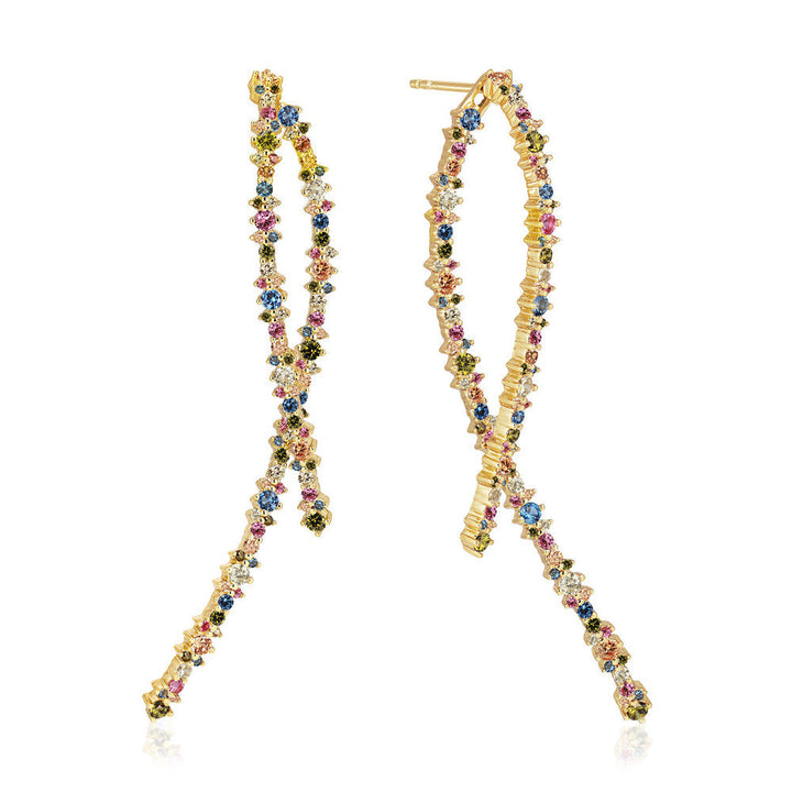 Livingo Lungo 18K Gold Plated Earrings w. Zirconia