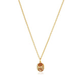 Ellisse Carezza 18K Gold Plated Necklace w. Orange Zirconia