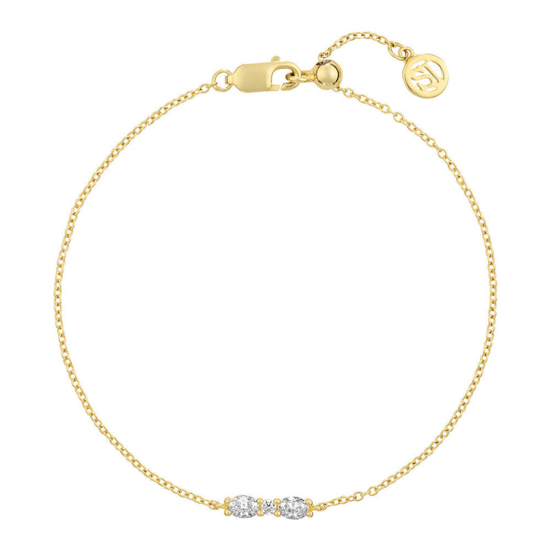 Ellera Ovale 18K Gold Plated Bracelet w. Zirconia